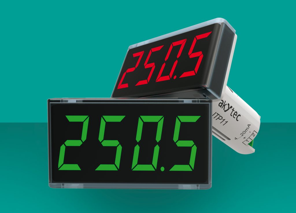 Prozessanzeige in zylindrischer Bauform 1 In roter und grüner LED-Farbe erhältlich, kann die Prozessanzeige von akYtec nun bei Unter- oder Überschreiten eines vorab eingestellten Grenzwertes auch blinken