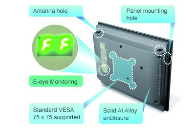 Lüfterlose und energiesparende Panel-PCs mit Diagnose-Anzeige
