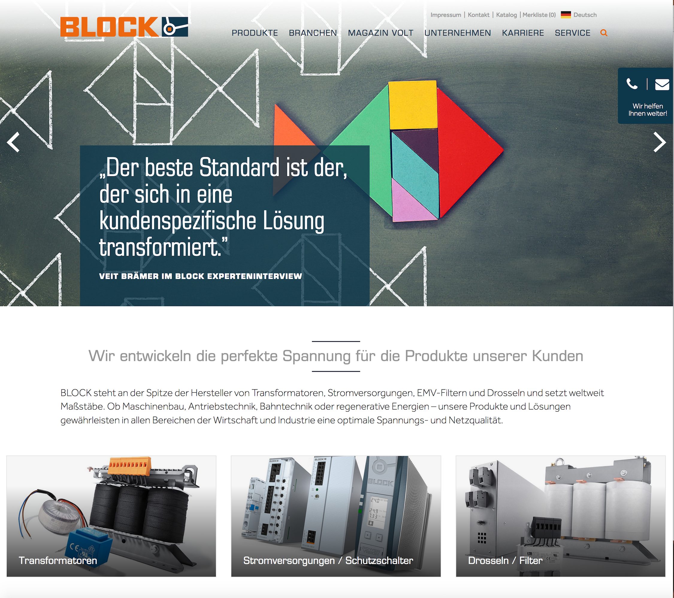 Neue Onlinepräsenz von Block Transformatoren-Elektronik GmbH 5 Neue Onlinepräsenz von Block Transformatoren-Elektronik GmbH