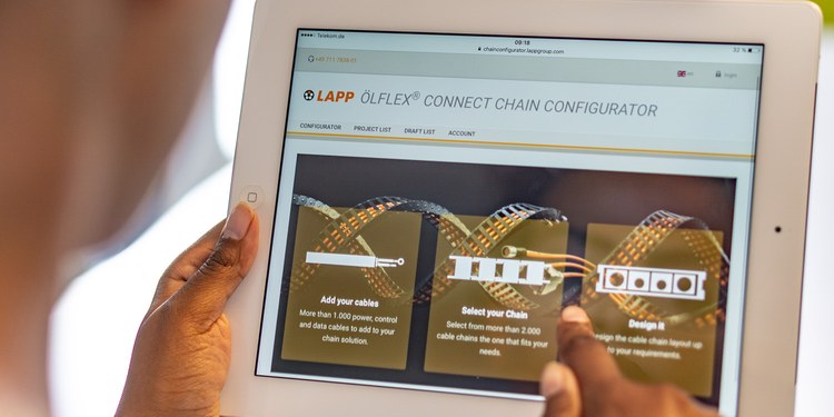 Online-Konfigurator für Energieketten