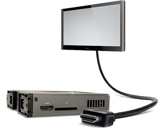 TV-Maschinen-Interface für variable Displaygrößen