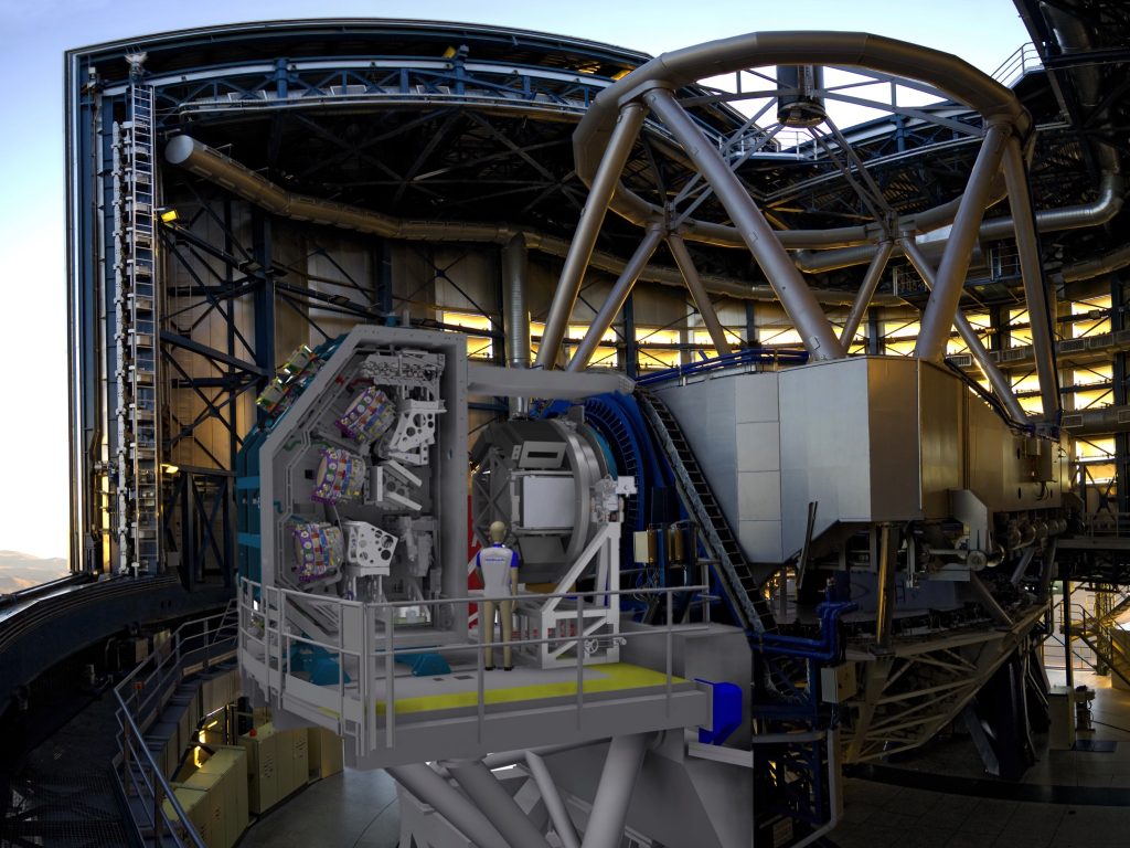 3D-Vermessung der Milchstraße 1 Der neue Moons-Spektrograph kann kosmische Objekte im
sichtbaren und infraroten
Spektrum gleichzeitig erfassen.