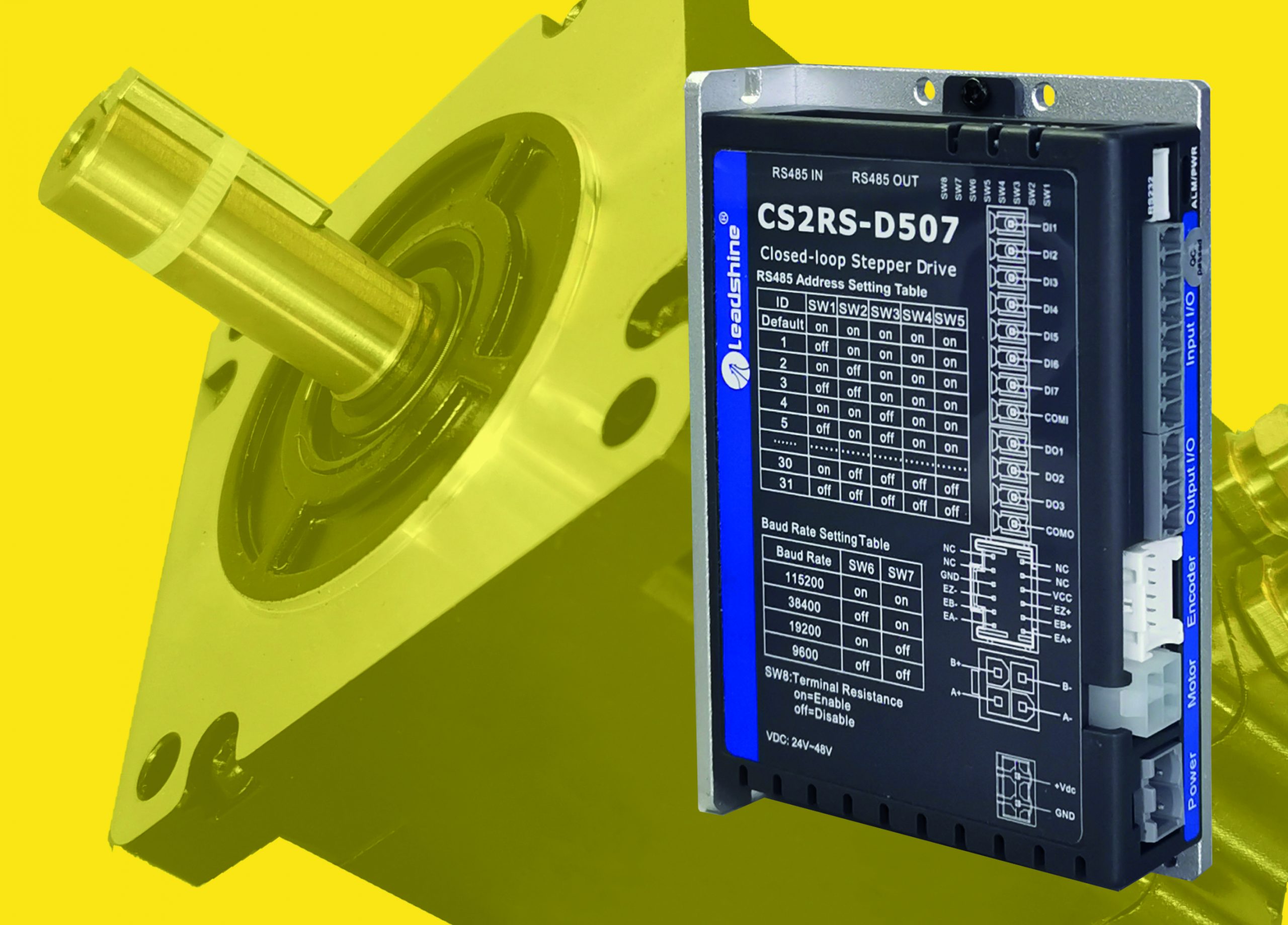 Schrittmotor-Set mit Encoder und Steuerung