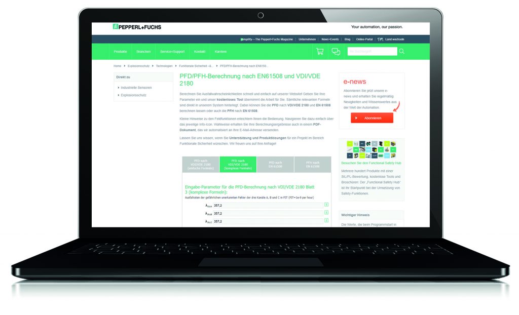 Aktualisiertes Online-Tool zur PFD/PFH-Berechnung 3 pfd news bild