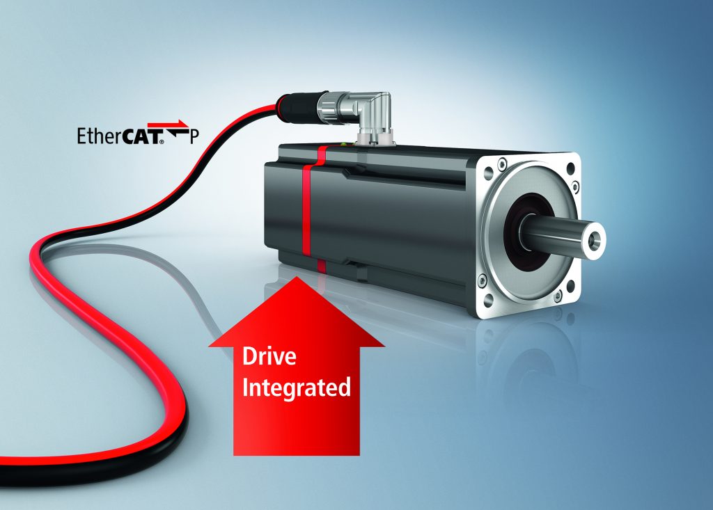 Dezentrales Servoantriebs-system von Beckhoff 1 Dezentraler Servoantrieb mit Einkabellösung EtherCAT P: Der AMP8000 bildet die optimale Basis für kompakte und konsequent modularisierte Maschinen.
