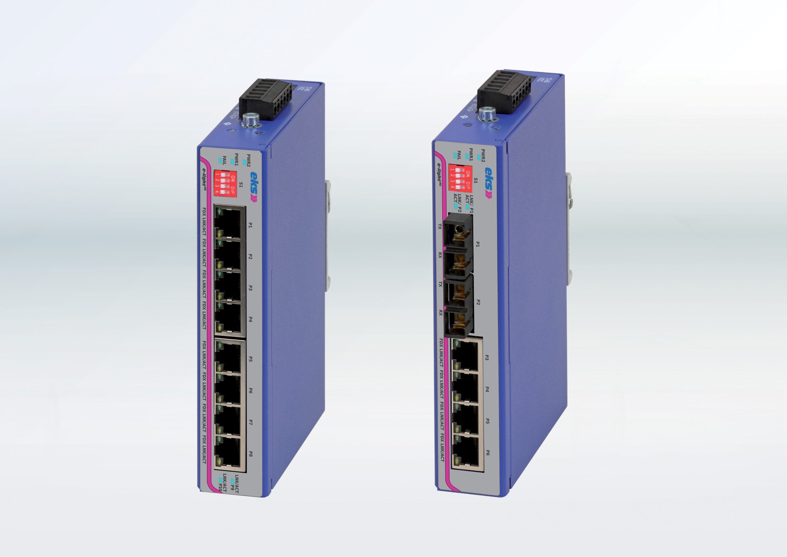 Schmale Gigabit-Switches mit optischen Ports
