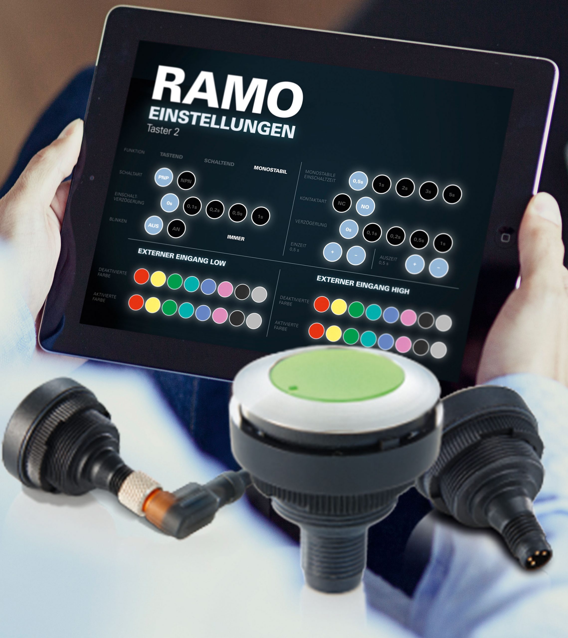 Individuell konfigurierbare Monotaster mit kapazitivem Touch und 16Mio. Farben 6 Individuell konfigurierbare Monotaster mit
kapazitivem Touch und 16Mio. Farben