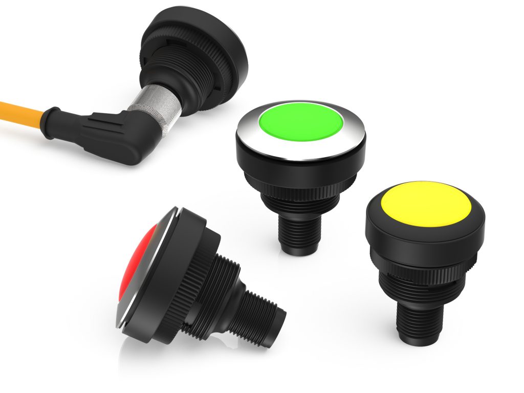 Leuchtdrucktaster und Signalleuchten für den Einsatz im rauen Industrieumfeld 1 Die neuen Ramo I Signalleuchten von Rafi mit mehr als 180° weitem Abstrahl- und Betrachtungswinkel