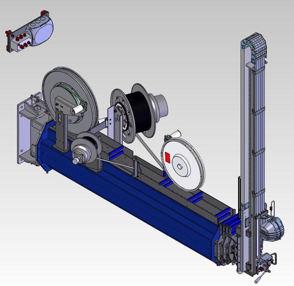 Stationsübergreifende Medienversorgung per Teleskoparm