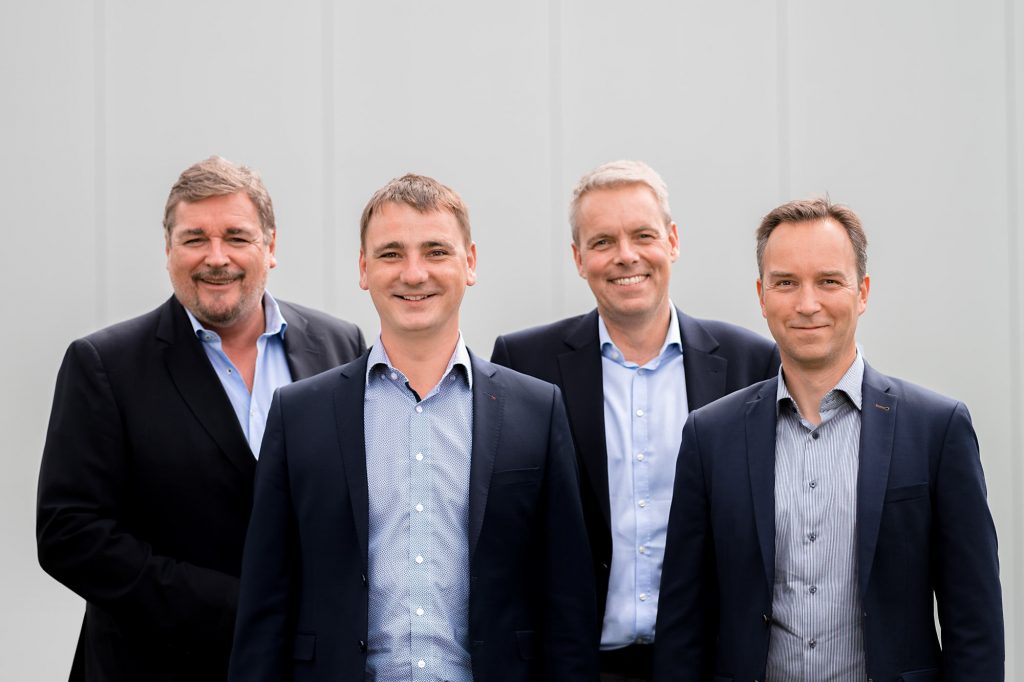 Welotec wird 50 1 (v.l.n.r.): Uwe Brettner, Jos Zenner, Dr. Reinhard Lülff und Daniel Maurice.