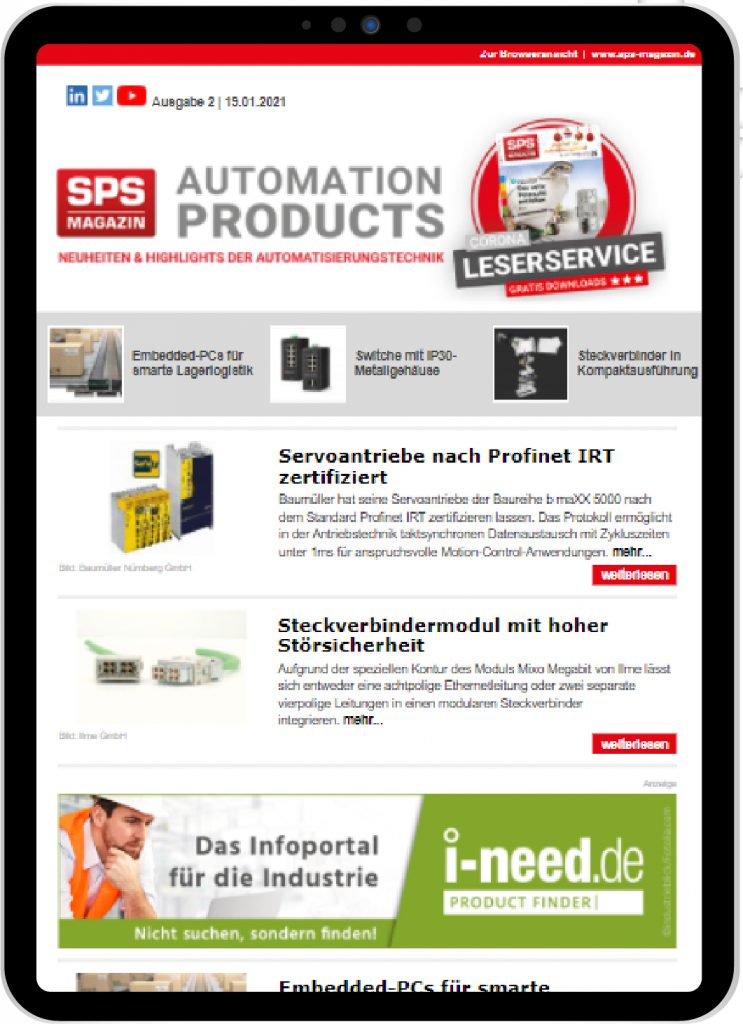 Automation Product Newsletter im neuen Layout 2 APN Voransicht 2021 2