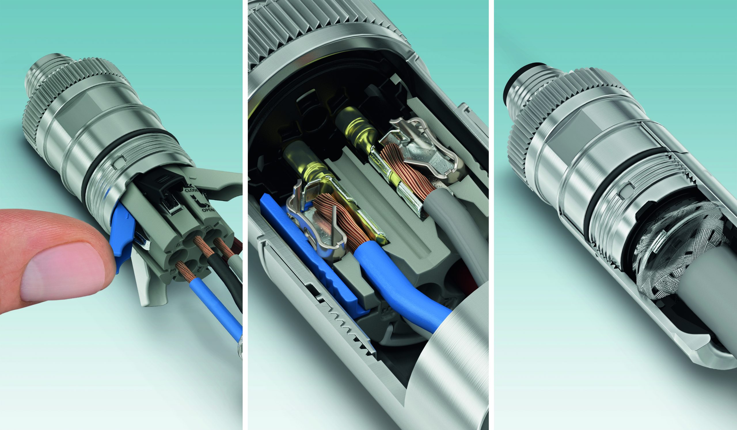 Push-Lock-Anschlusstechnik für M12 Power