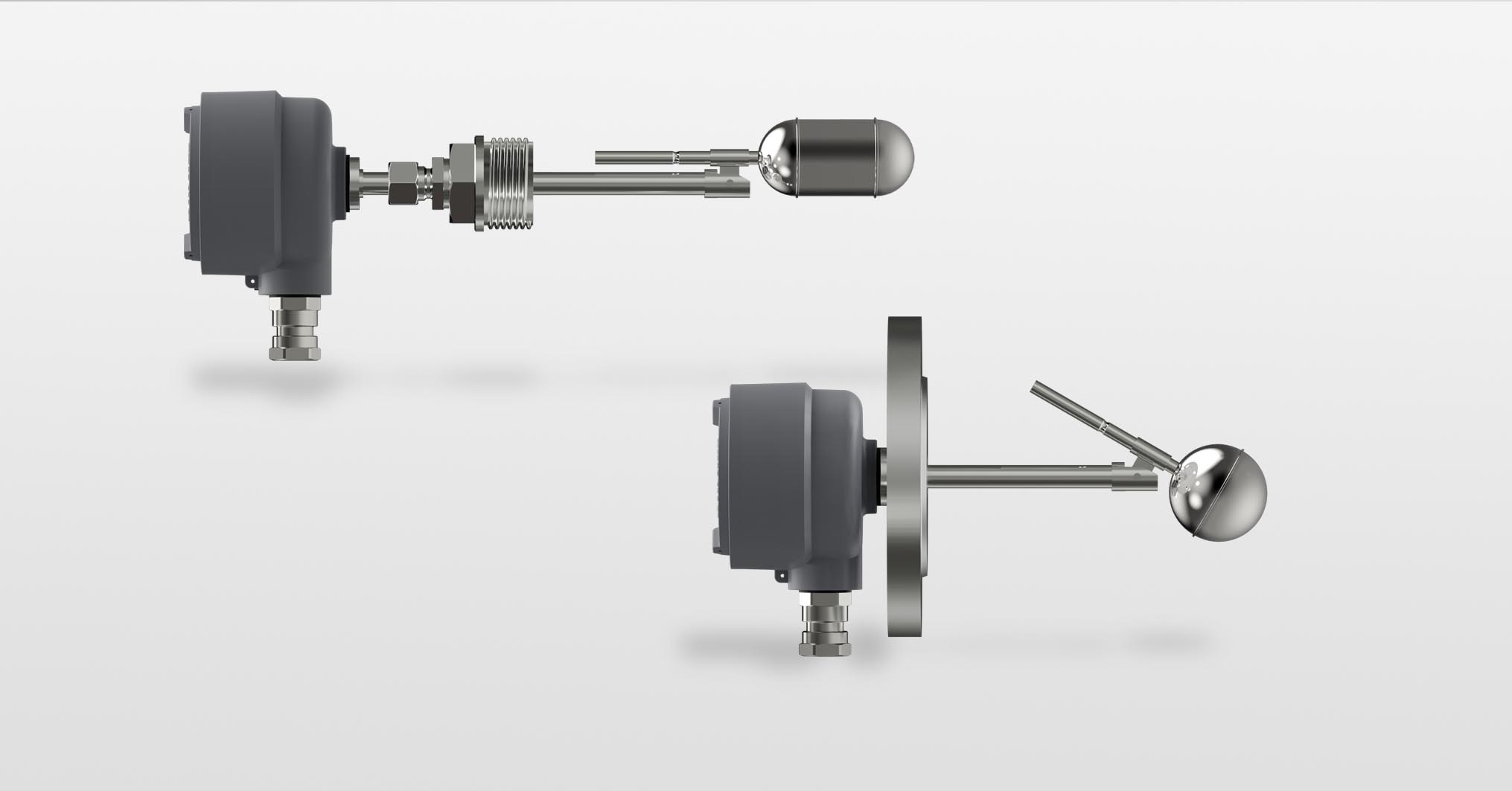 Schwimmerschalter in horizontaler Ausführung
