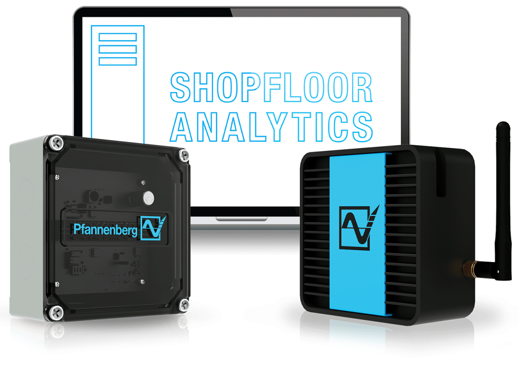 Potential für Verbesserungsprozesse aufdecken 1 Die Plug&Play-Lösung ist ein Analysetool, bestehend aus
Soft- und Hardware, zur Echtzeitüberwachung heterogener und
homogener Maschinenparks