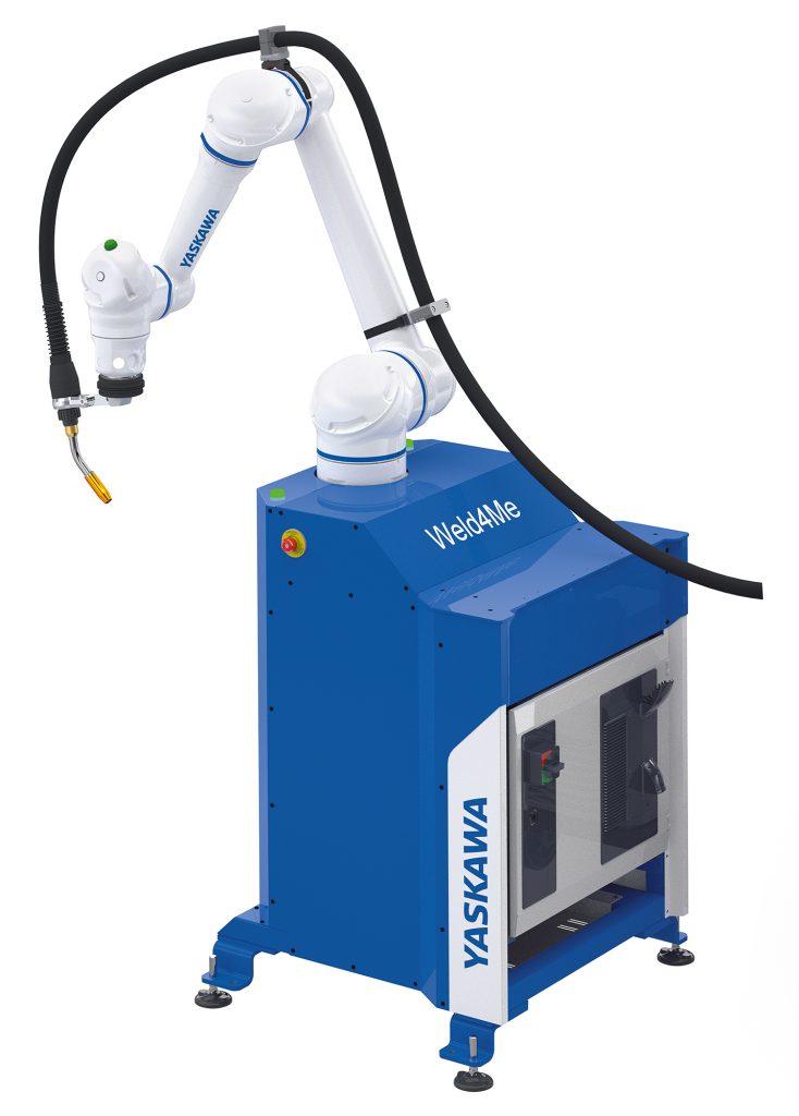 Kollaborative Schweißlösung 1 Mit der MRK-fähigen Motoman-Lösung Weld4Me bietet Yaskawa eine flexible und leicht bedienbare Alternative zum manuellen MIG/MAG-Schweißen.