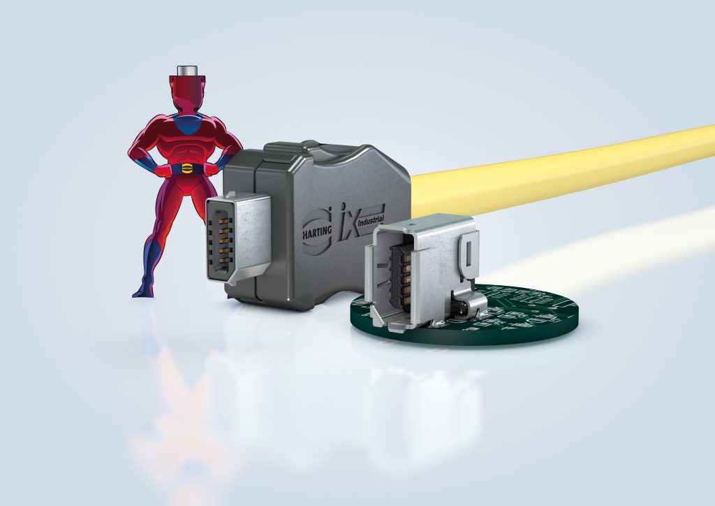 Doppelte Portanzahl für große Fahrstrecken 1 Neben der Platzeinsparung bietet die ix-Schnittstelle von Harting die für das XTS-System nötige Schirmung sowie hohe Datenraten.