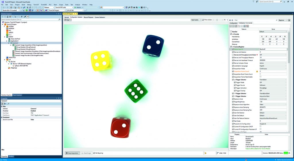 Vision nahtlos integriert 2 Der grafische Init Command Editor unterstützt bei der Konfiguration die Usability von Twincat Vision.