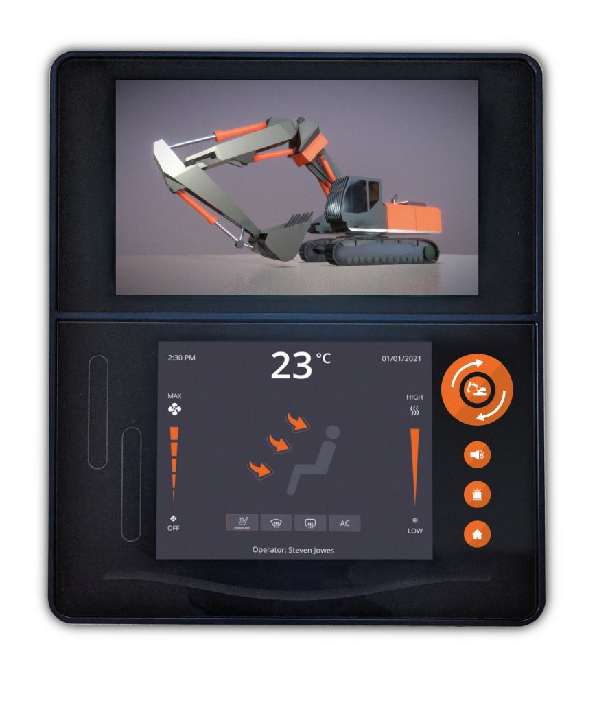 Wenn man die Maschine fühlen kann 2 Auch in Baumaschinen: Haptische Displays mit taktiler Rückmeldung ermöglichen es den Nutzern, Auge und Display zu entkoppeln und das Display blind zu benutzen.