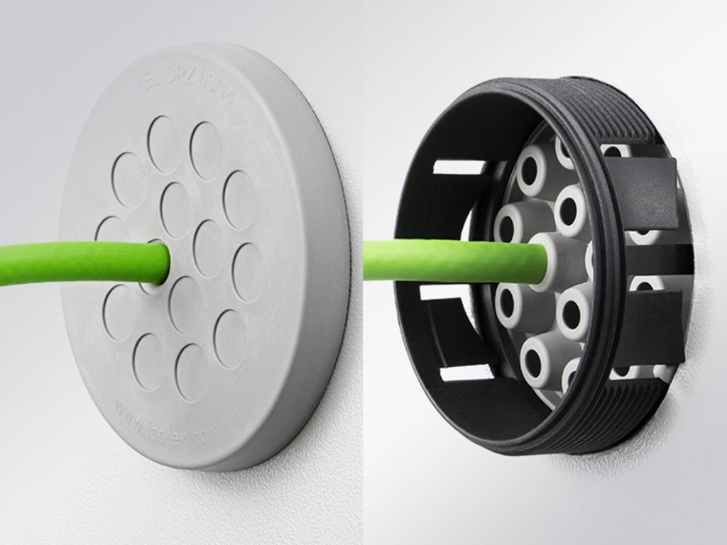 Kabeldurchführungsplatte mit flexibler Montage 1 209556 PR icotek KEL DPZ CLICK