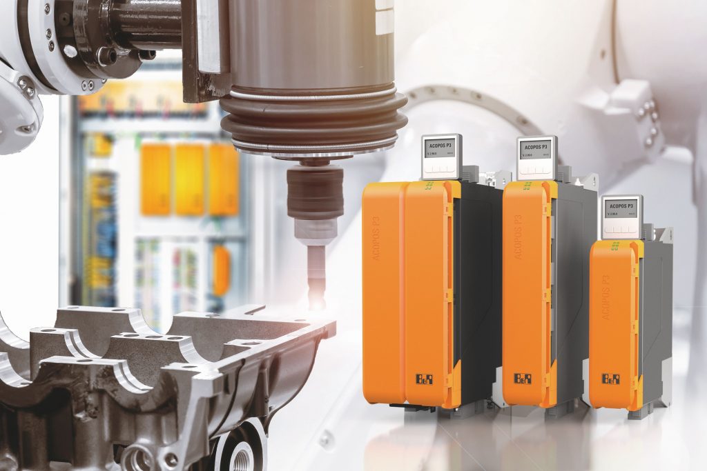 Neue Variante für B&R-Servoverstärker 1 Die neue Variante des Servoverstärkers Acopos P3 eignet sich besonders für Maschinen mit sehr schnell rotierenden Achsen.