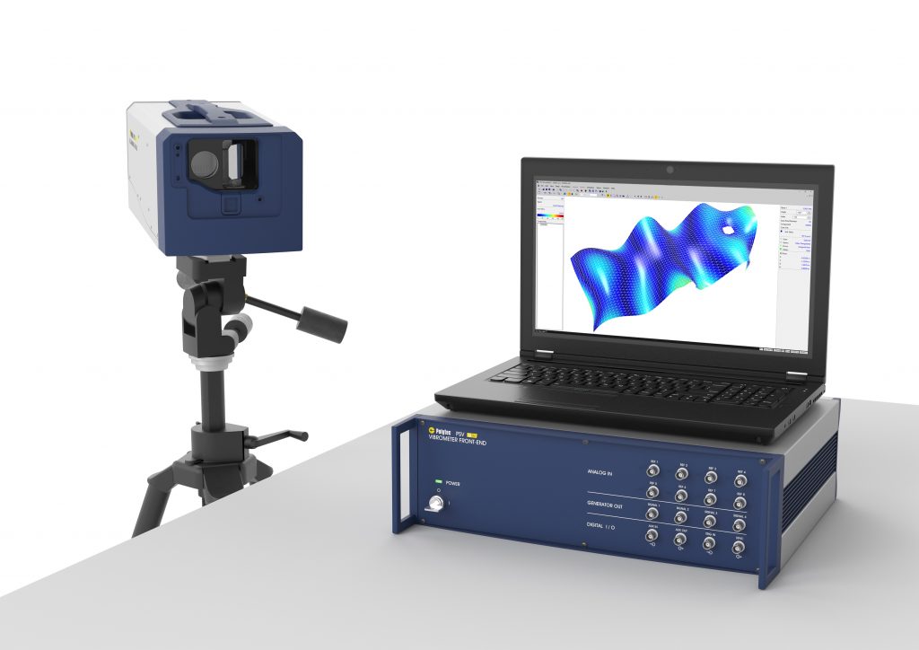 Perspektive wechseln 1 Das Scanning-Vibrometer PSV Qtec ermöglicht für die Laser-Doppler-Vibrometrie eine bisher nicht erreichbare optische Empfindlichkeit und hochpräzise Messungen auf allen Oberflächen.