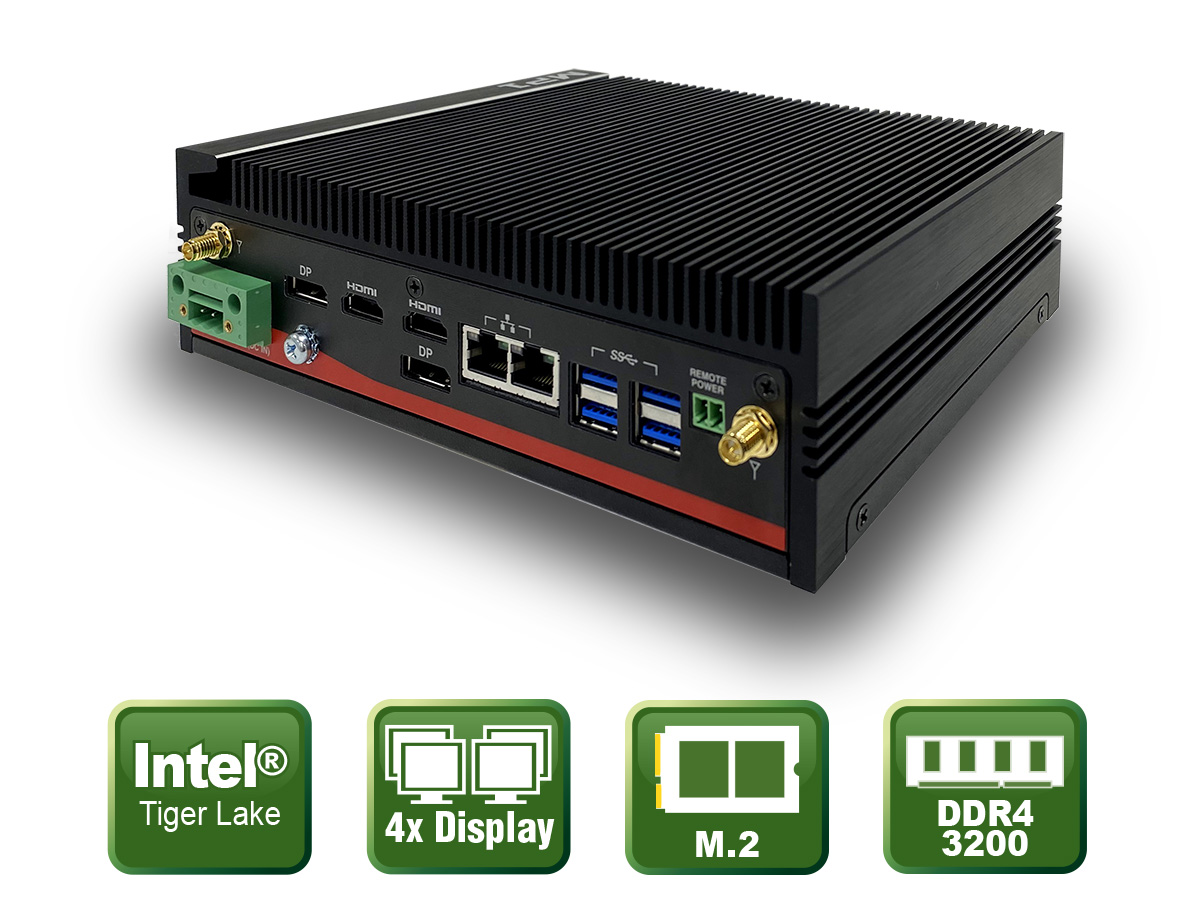 Lüfterloser Embedded-PC mit Tiger Lake SoC