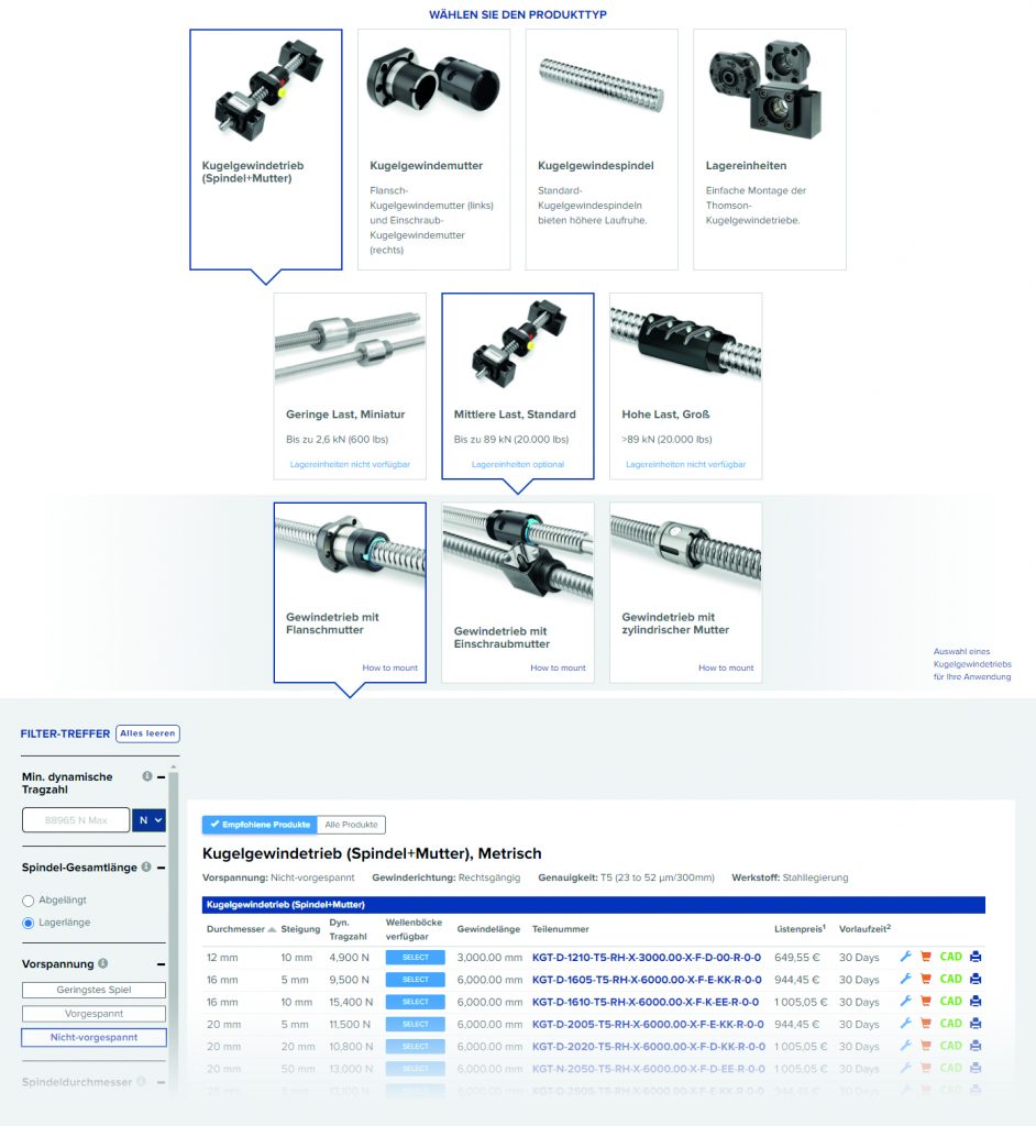 OnlineKonfigurator 2 Thomsonlinear Produktkonfigurator CMYK