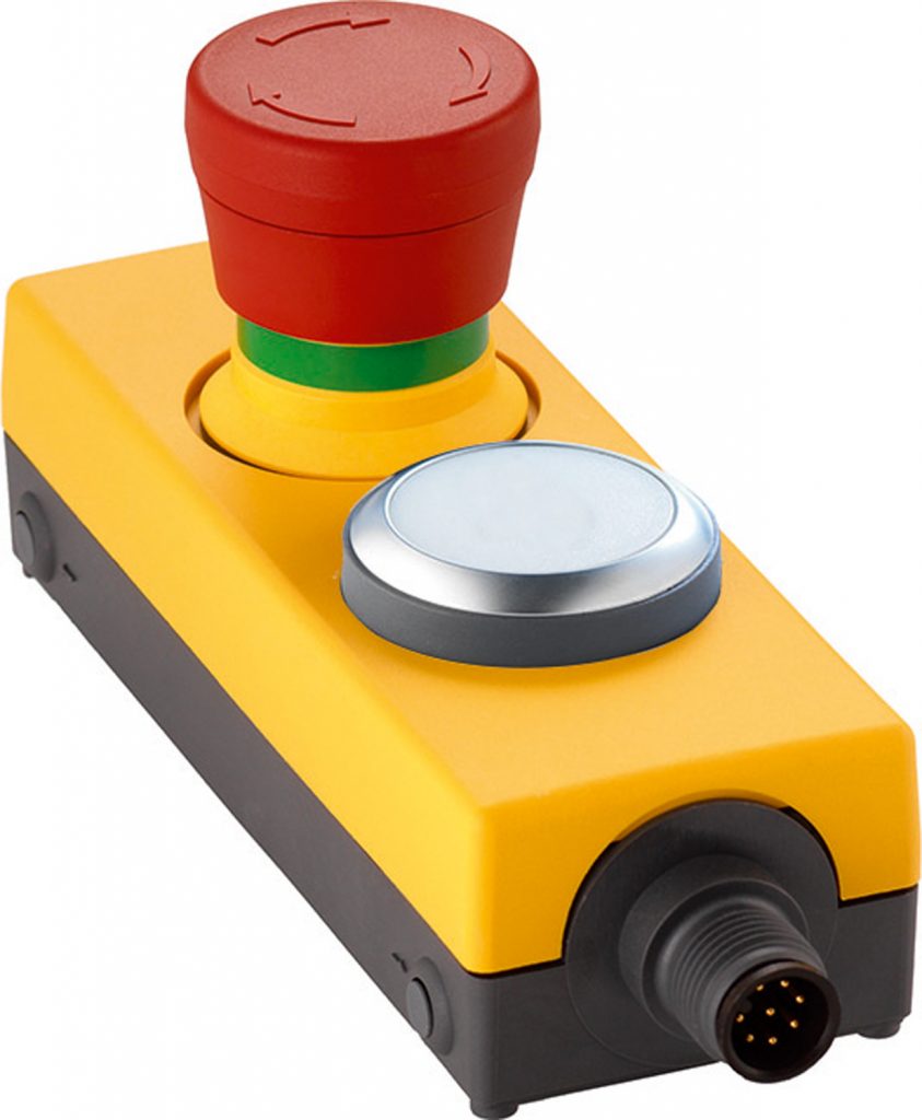 Nothalt-Variante mit zusätzlichem Befehlsgerät 1 E-BOX mit Not-Halt und zusätzlichem Befehlsgerät