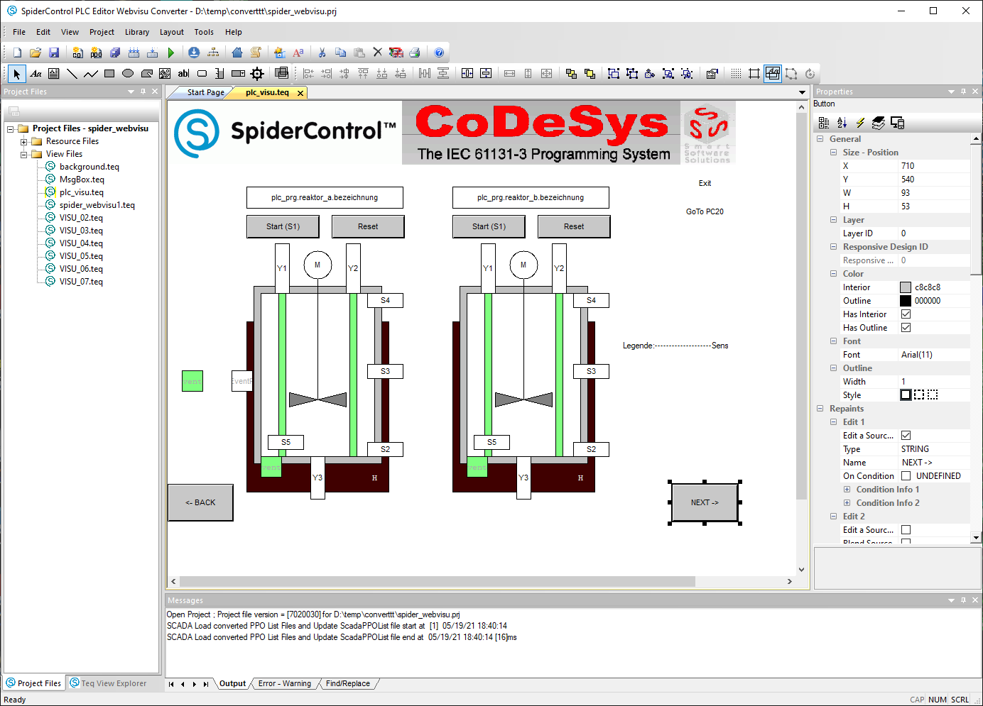 Tool für Codesys-Webvisu-Konversion in HTML5