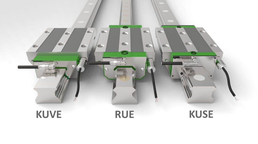 Schadenserkennung ab der ersten Betriebsstunde 2 Schaeffler DuraSense wird optional für die Profilschienenführungen der Baureihen Kuve, Rue und Kuse angeboten.