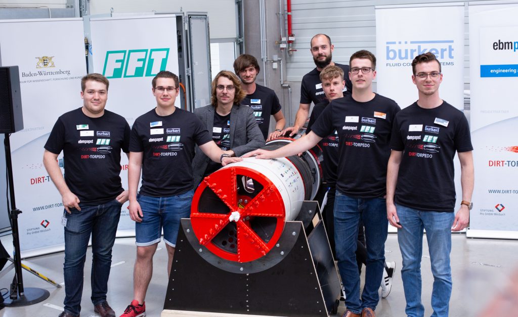 Tunnelbohrmaschine der DHBW Mosbach bei EBM-Papst vorgestellt 1 Dirt Torpedo Bild 1