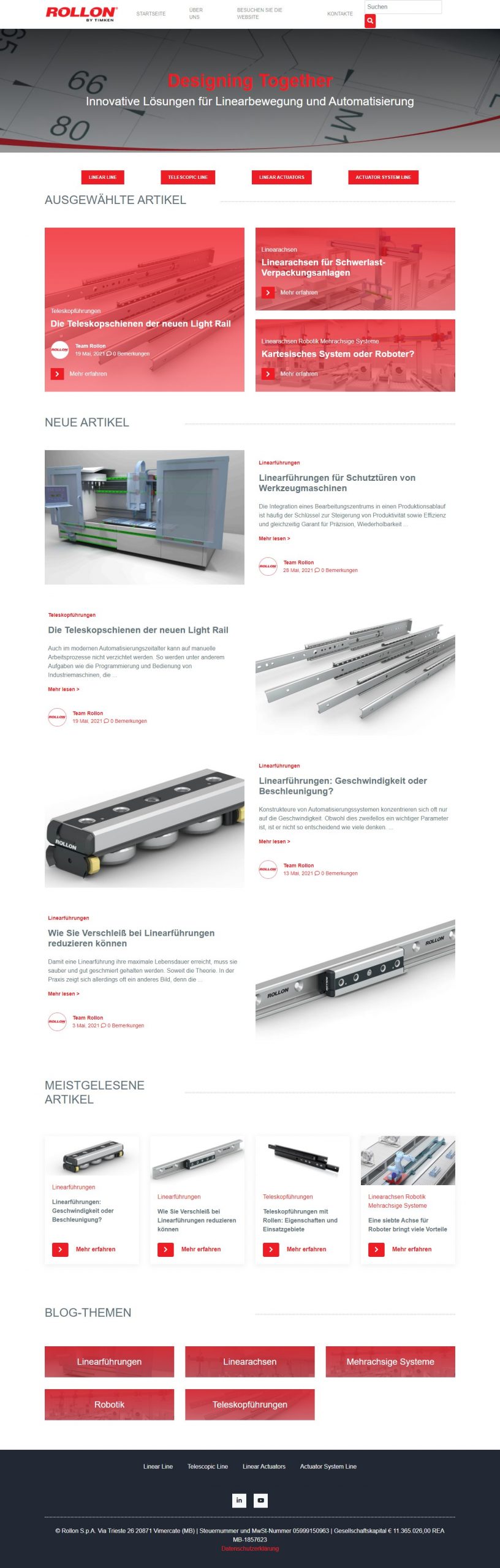 Rollon launcht Blog ‚Designing together‘