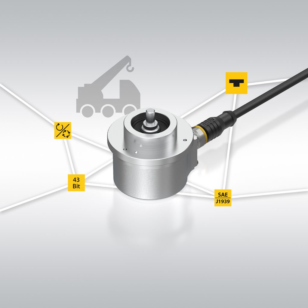 Drehgeber mit SAE-J1939-Schnittstelle 1 Neu im Drehgeber-Portfolio von Turck sind die Single- und Multiturn-Drehgeber mit SAE-J1939-Schnittstelle