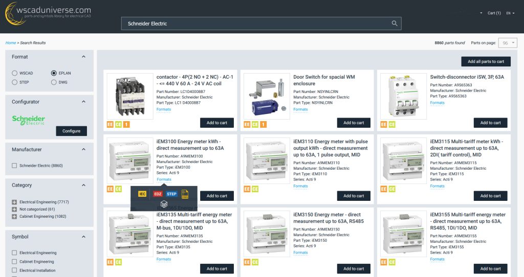 ECAD-Datenbibliothek erweitert 1 E-CAD-Anwender können in wscaduniverse.com rund 30.000 Produktdaten des Elektronikkonzerns Schneider Electric in den Formaten WSCAD, EDZ und DWG abrufen.