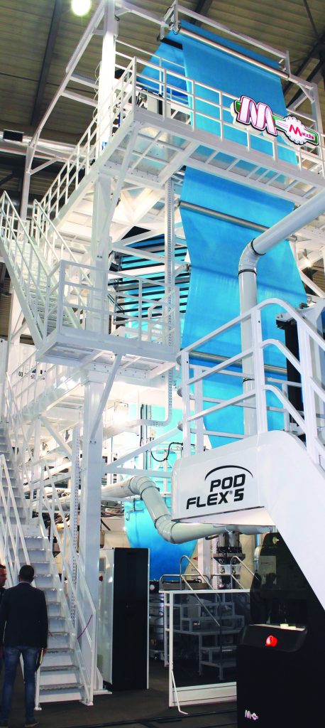 Produktionseffizienz für Extruder 1 Macchi ist ein führender Hersteller von Blasfolienextrusionsanlagen, die Produktpalette umfasst Anlagen für ein bis neun Folienschichten und Folienbreiten von 800 bis 4.000mm.