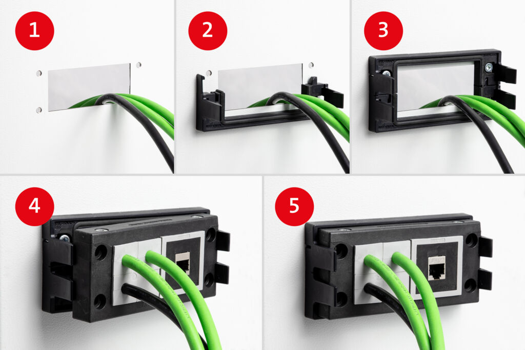 Teilbarer Aufschnapprahmen für Kabeleinführungen 1 PR icotek KEL SNAP S