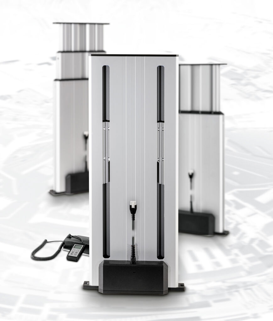 Hubsäule mit innenliegendem Schlitten 1 Der Multilift II eignet sich für
Anwendungen, bei denen eine
vertikale Verstellbewegung auf
ein festgelegtes Einbaumaß trifft.