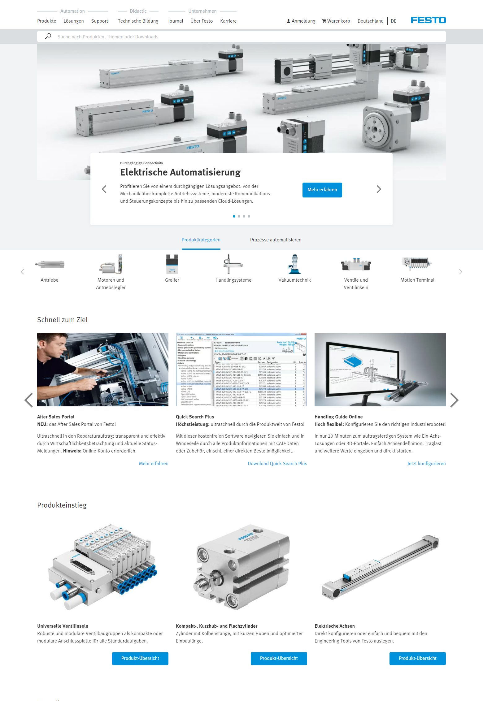 Neue Website von Festo