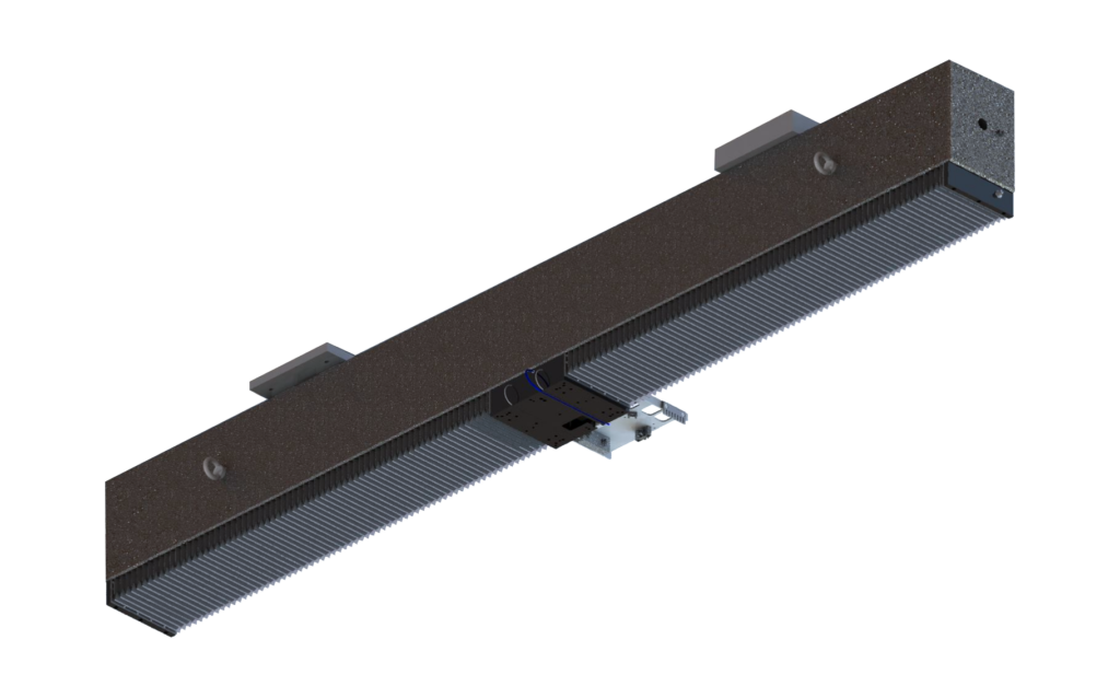 Linearachse für exakte Vermessung großer Teile 1 Die Technologie besteht aus einer hochpräzisen Linearachse von JAT und einem Multisensor-Kopf mit bis zu acht Profilscannern.