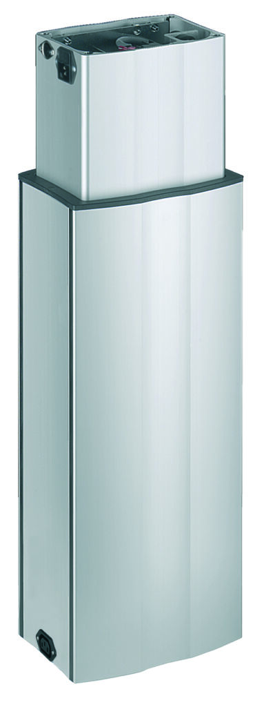 Chance für bessere Montage 2 Hubsäulen wie der RK Powerlift Z dienen der elektrischen Höhenverstellung des Cobots und stellen die richtige Ebene für den Zugriff auf die jeweilige Arbeitsplatzhöhe her.