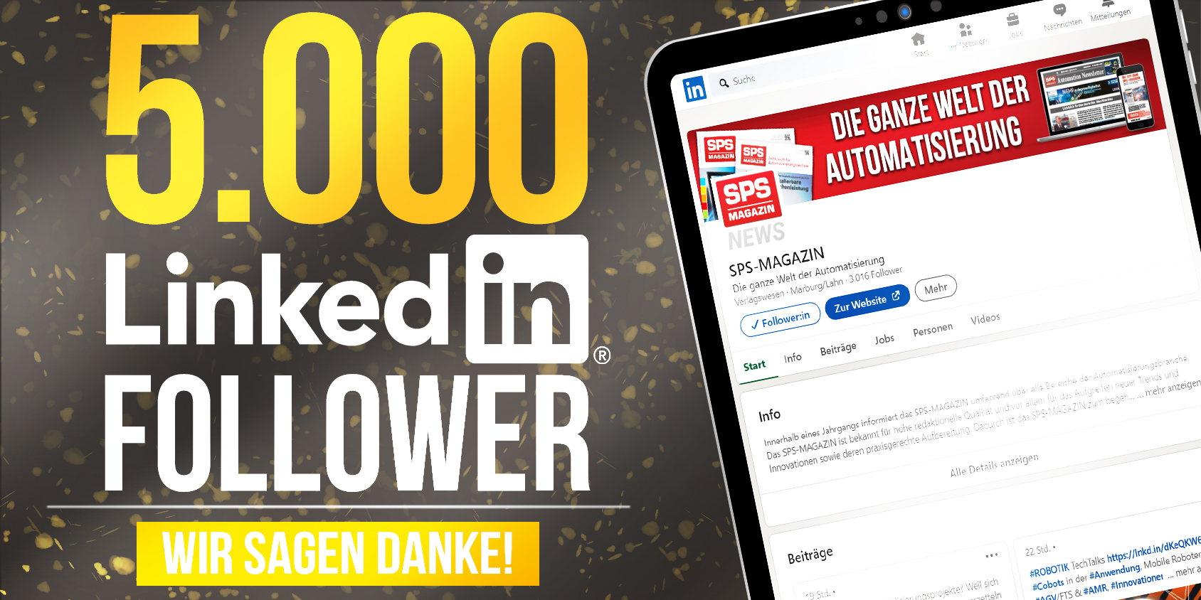 5.000 LinkedIn-Follower für das SPS-MAGAZIN