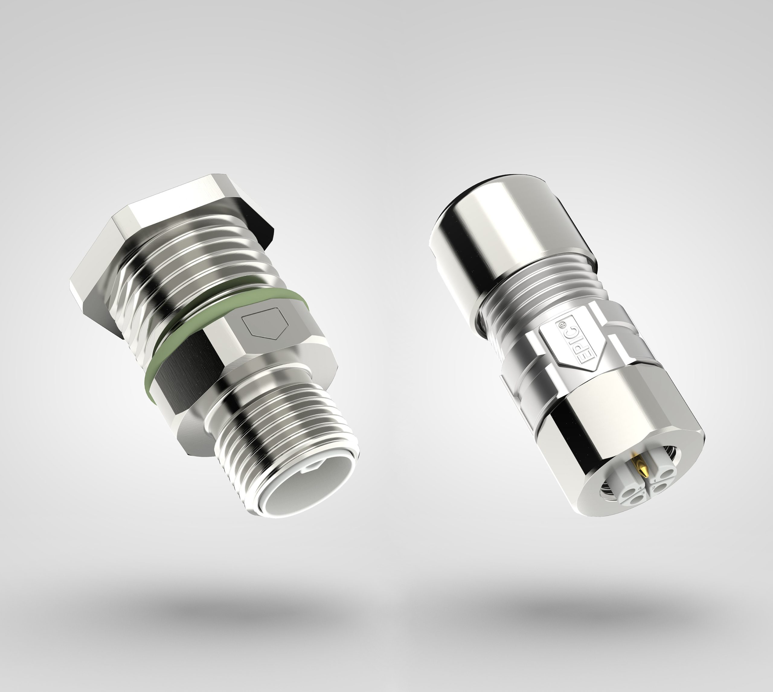 Leistungsstarker Ministecker mit L-Kodierung