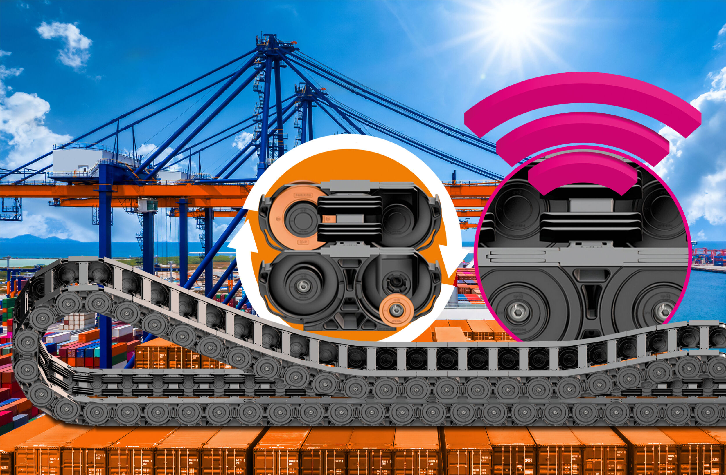 Heavy-Duty-Rollenkette mit Sensortechnik