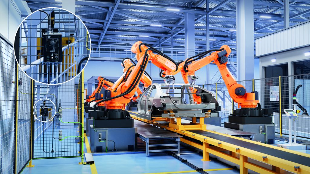 Ab ins Feld! 3 In anspruchsvollen Aufgaben in rauem Industrieumfeld, wie Schweißanwendungen im Karosseriebau, versorgt Emparro67 zuverlässig Sensoren und Aktoren.