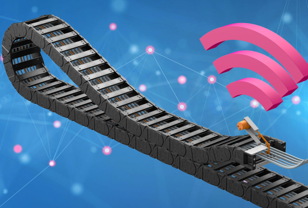 Mehr Sicherheit auf langen Wegen 1 Mehr Sicherheit auf langen Wegen: Mit dem neuen i.Sense-EC.B-Seilzugsensor benötigen Anwender für die Echtzeit-Zustandsüberwachung bei Kettenlängen ab 35 Metern nur noch einen Sensor.