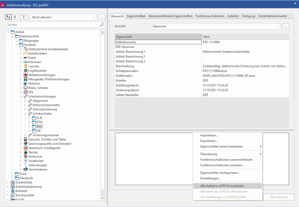 Per Webbrowser auf Artikeldaten zugreifen 1 Mit dem neuen Eplan eStock lassen sich Artikel einfach in die Eplan Cloud hochladen. Alle Projektbeteiligten können auf die zentrale Datenbasis zugreifen.