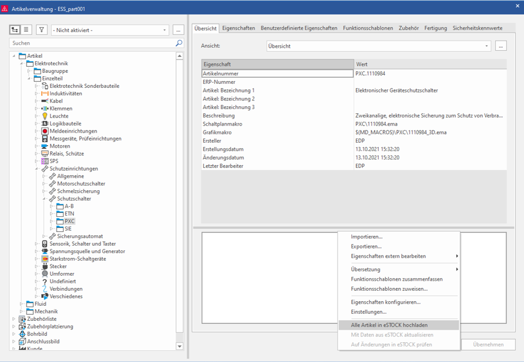 Per Webbrowser auf Artikeldaten zugreifen