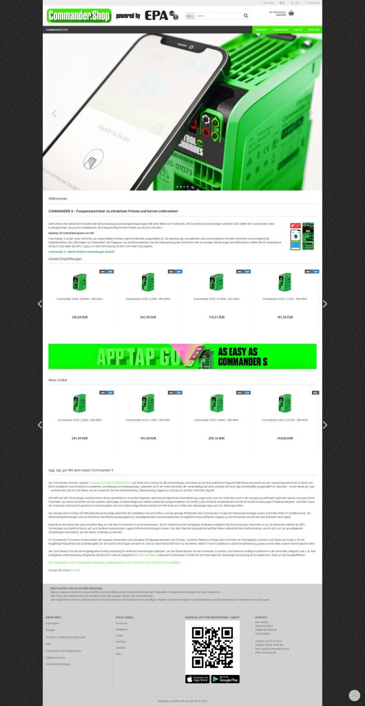 EPA launcht neuen Onlineshop 1 screencapture commander shop 2022 09 28 10 40 49