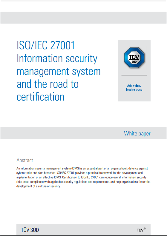 Whitepaper von TÜV Süd zur neuen ISO/IEC27001-Version 11 Whitepaper von TÜV Süd zur neuen ISO/IEC27001-Version