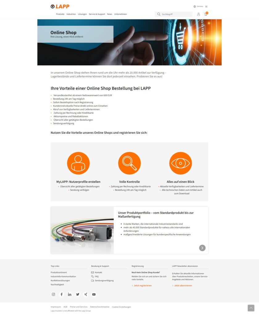 Lapp überarbeitet Online Shop 1 screencapture lapp de de service di 20230412150949